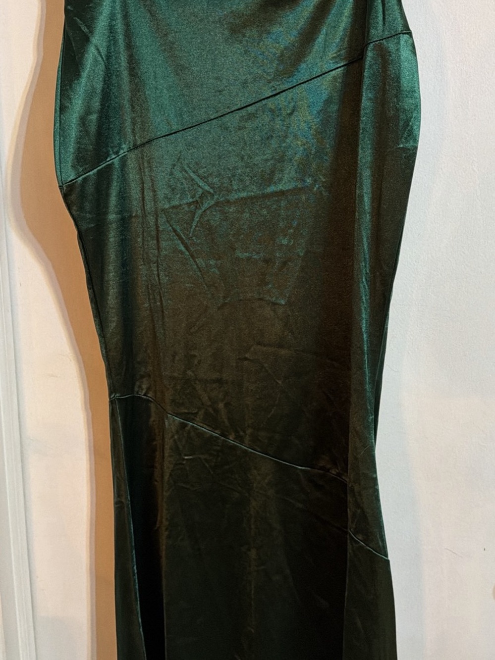 Elegant Forest Green Satin Women’s Skirt